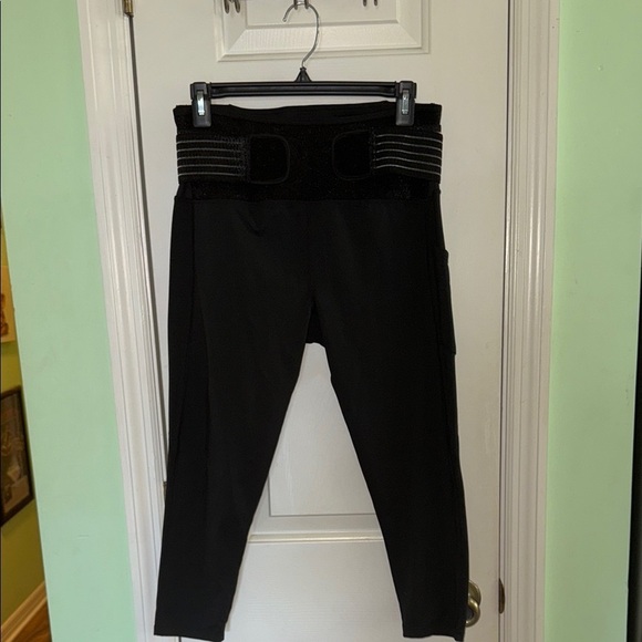Tommie Copper Black Lower Back Support Leggings with Adjustable Straps Size L - Picture 1 of 12
